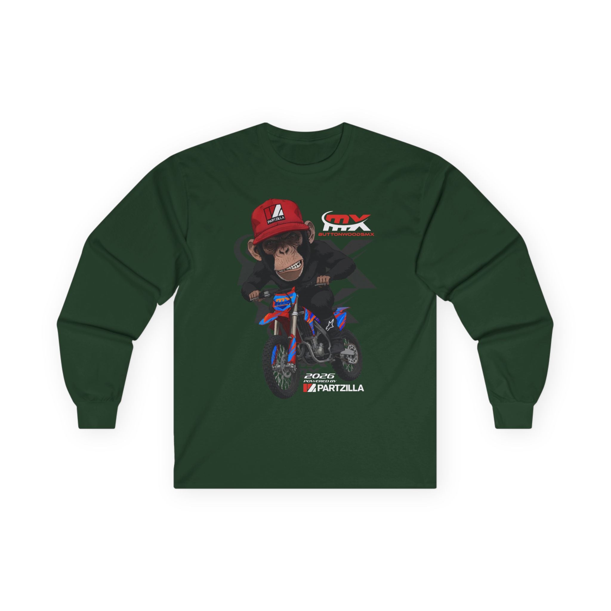 Monkey Rider - Long Sleeve Tee - ButtonwoodsMX/Partzilla Collab 2026