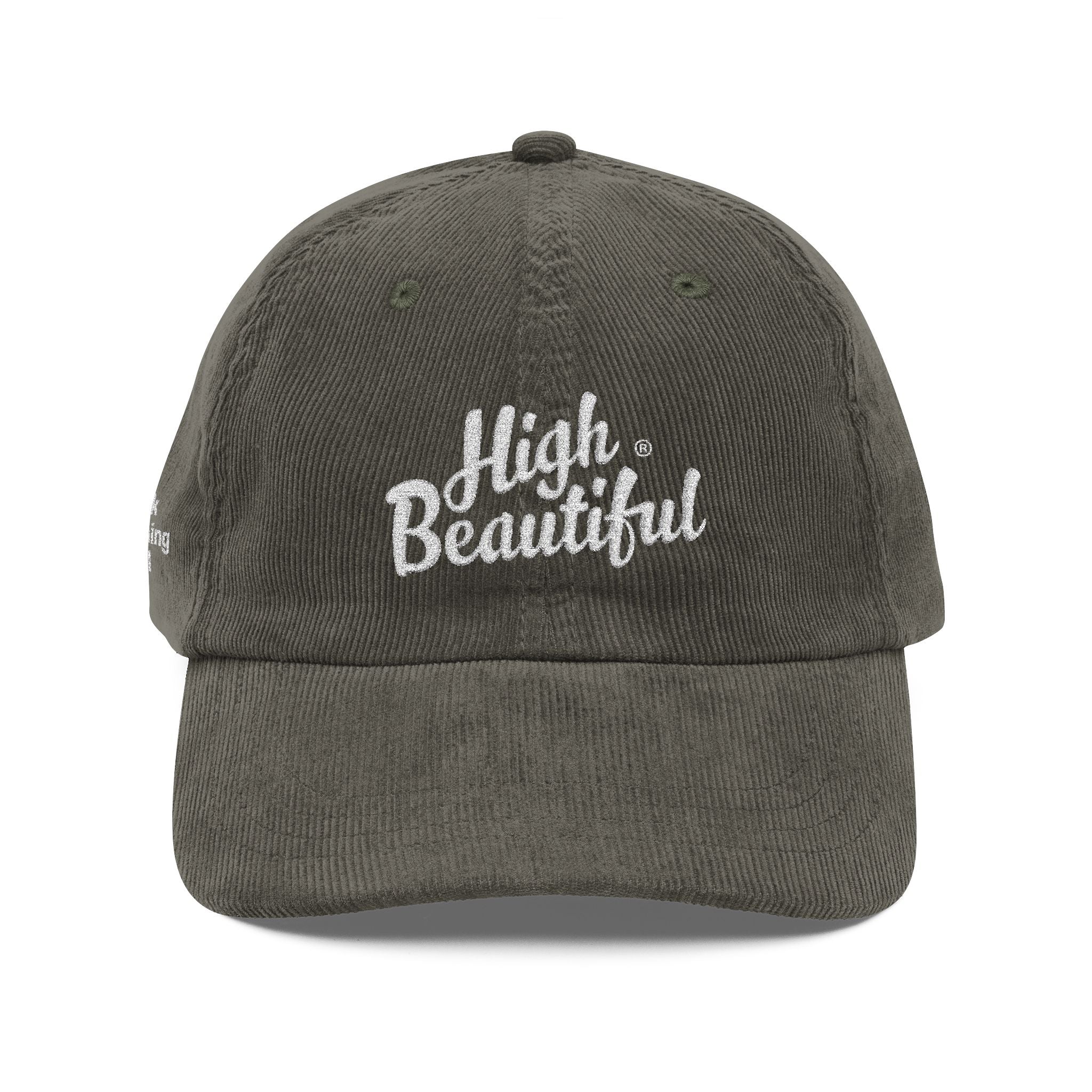 High Beautiful Embroidered Corduroy Cap