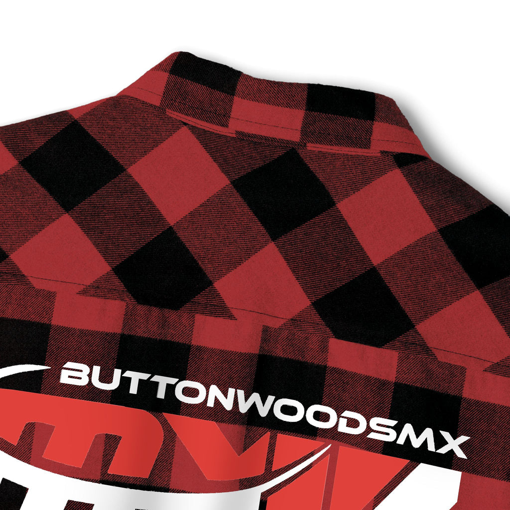 Red Buffalo Plaid Flannel Shirt with Small Pocket Logo
