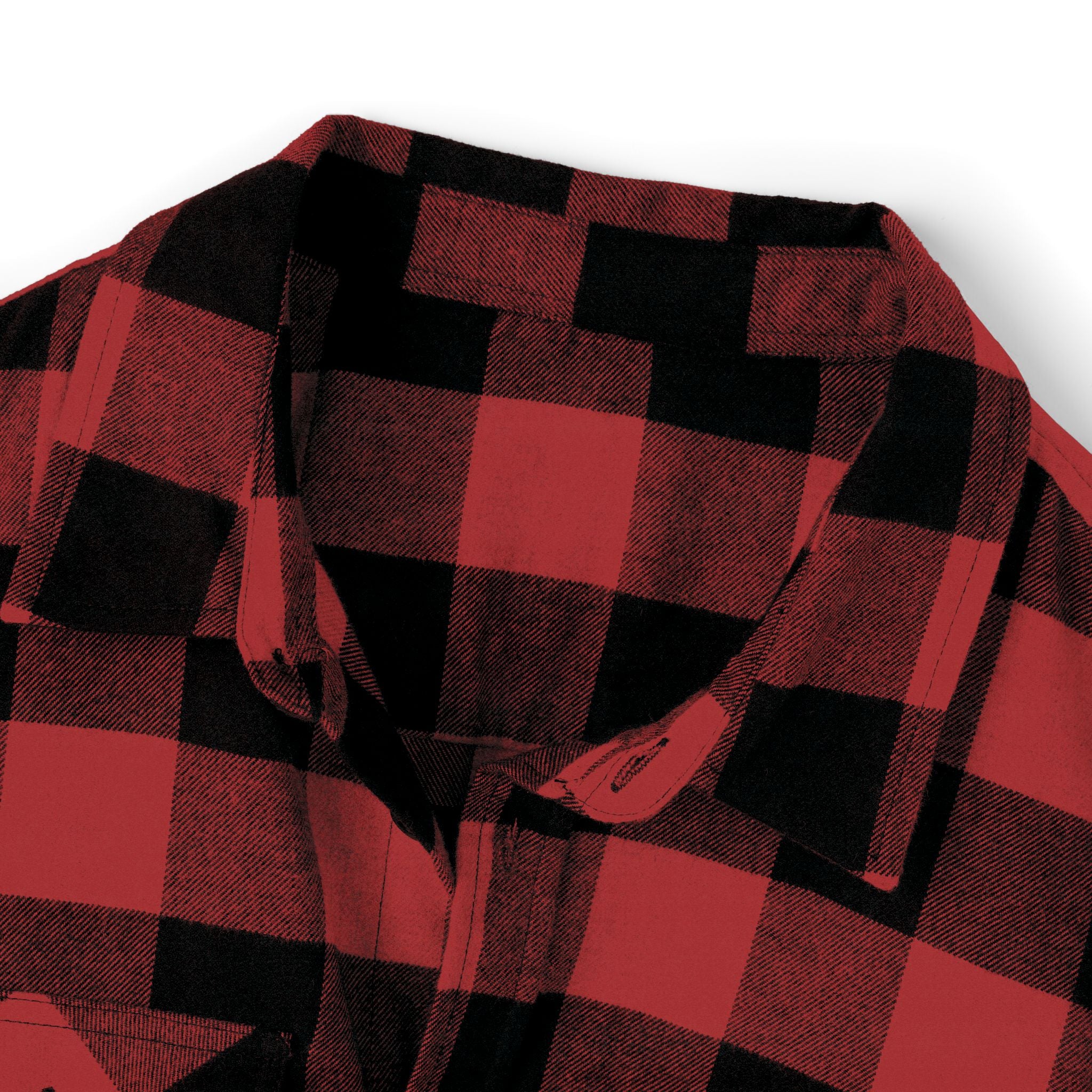 Red Buffalo Plaid Flannel Shirt with Small Pocket Logo