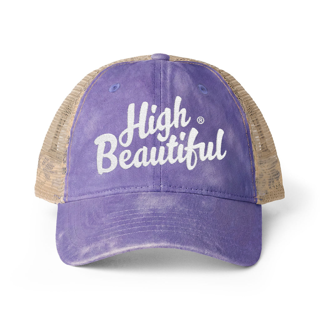 High Beautiful Washed Mesh-Back Cap